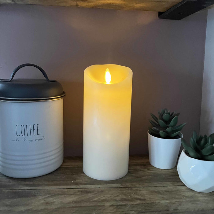 Luminara Ivory Pillar with Wax Finish - Indoor 3.0" x 6.5"