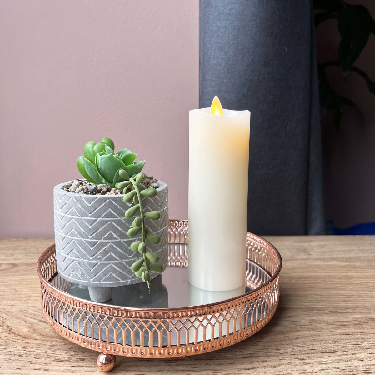 Luminara Real Wax Flameless Slim Ivory Pillar Candle (15.4cm tall)