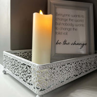 Luminara Real Wax Flameless Slim Ivory Pillar Candle (15.4cm tall)