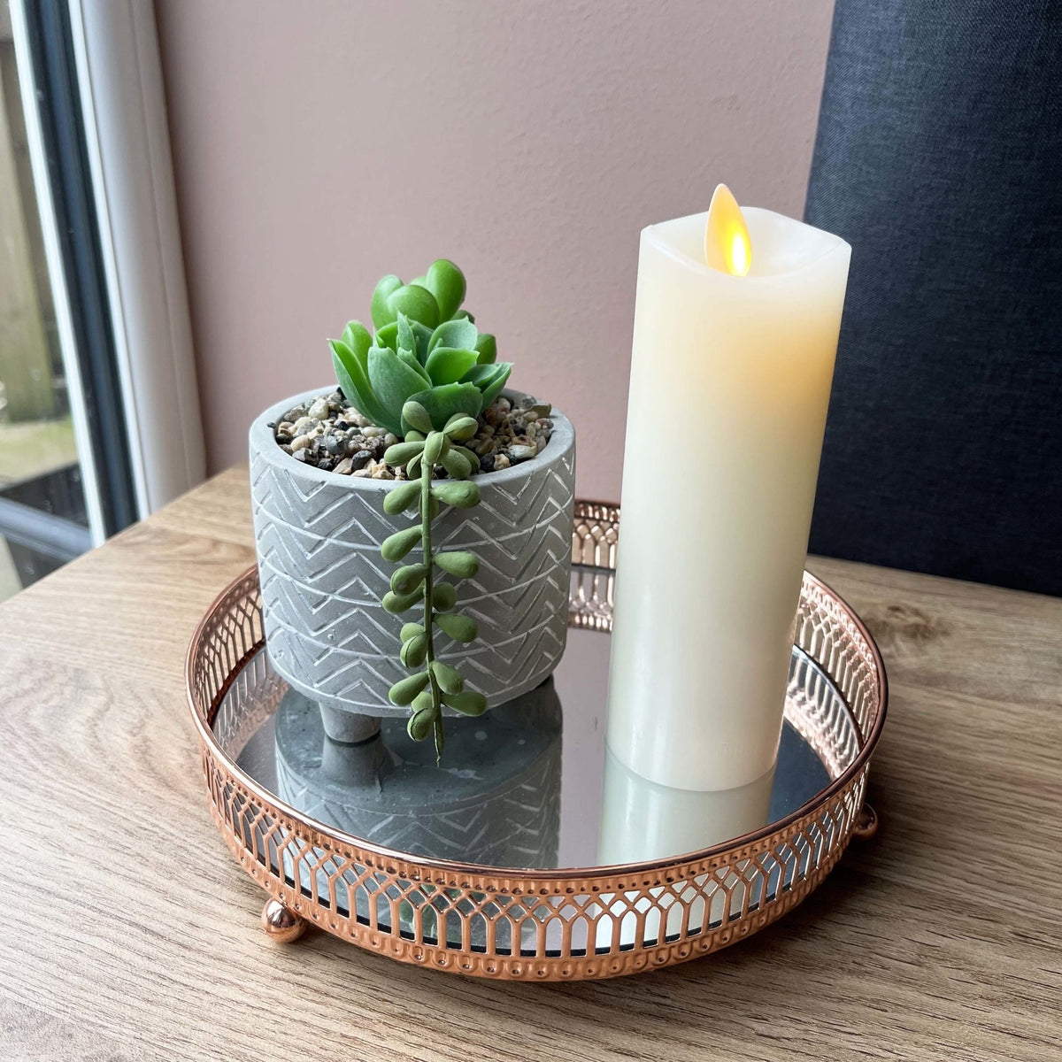 Luminara Real Wax Flameless Slim Ivory Pillar Candle (15.4cm tall)