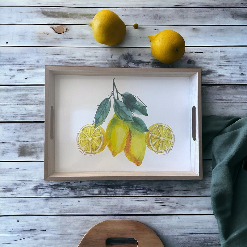 Luscious Lemons Wooden Serving Trays - Set of 2 - Cherish Home