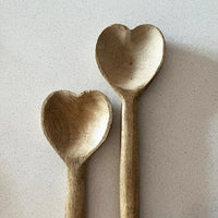 Natural Mango Wood Heart Wooden Spoons (Pair of 2) - Cherish Home