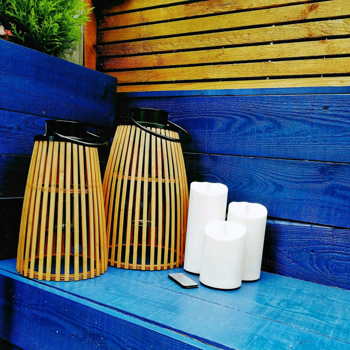 Luminara Outdoor Flameless Battery Candles with Lanterns