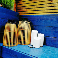 Luminara Outdoor Flameless Battery Candles with Lanterns