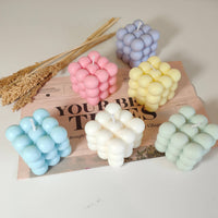 Pastel Green Jasmine Scented Big Bubble Cotton-Wick Candle (150g) - Cherish Home