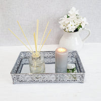 Planus Silver Style Rectangular Mirror Display Trays