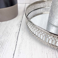 Regiis Silver Style Mirror Tray close up