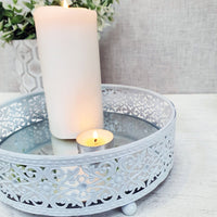 Revelare White Style Round Mirror Display Trays