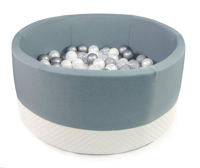Round Children's Eco Ball-Pit with 200 Balls - Dark Mint, 90X40cm - Cherish Home