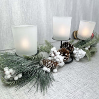 Sage Festive Glow Triple Tea Light Holder - Cherish Home