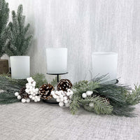 Sage Festive Glow Triple Tea Light Holder - Cherish Home