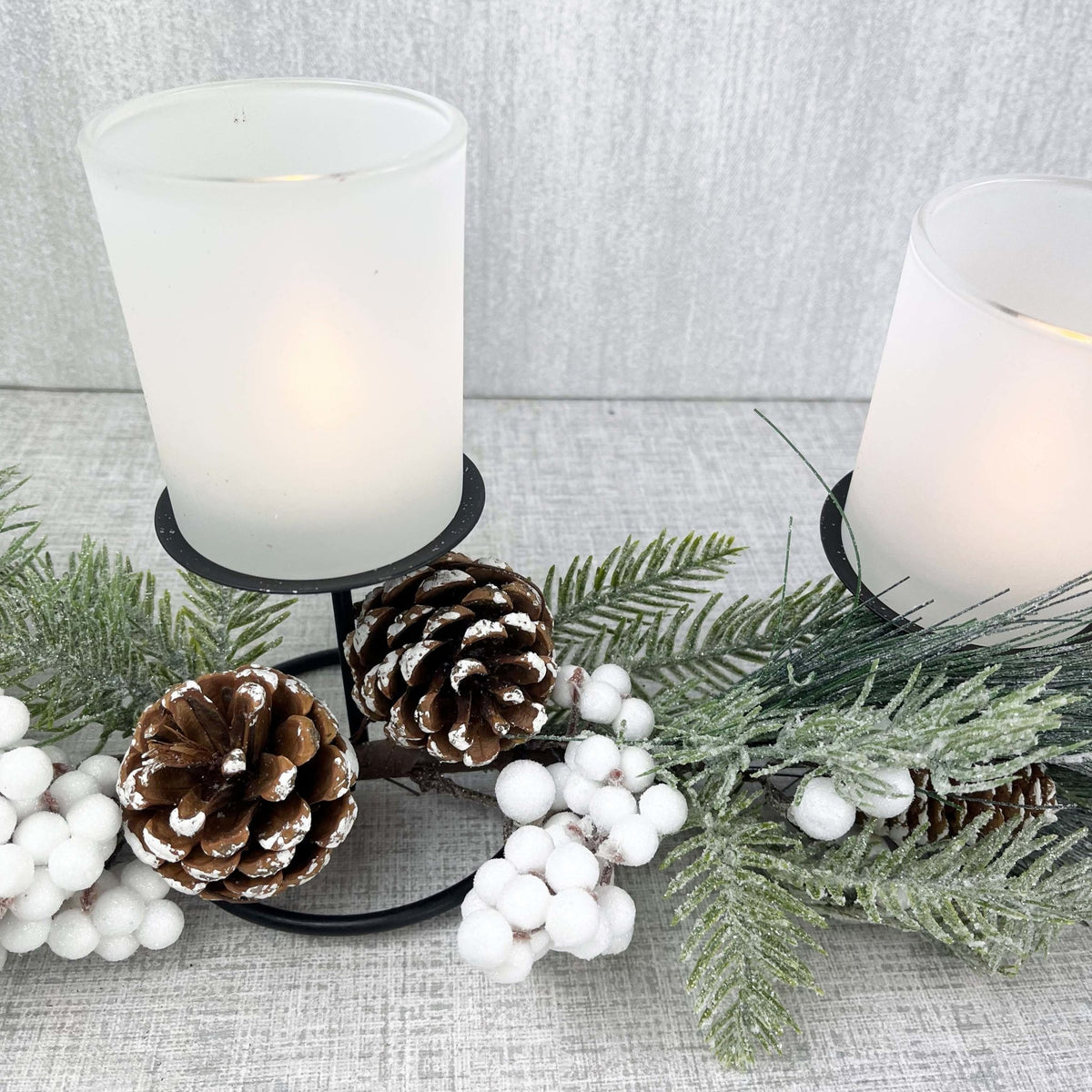 Sage Festive Glow Triple Tea Light Holder - Cherish Home