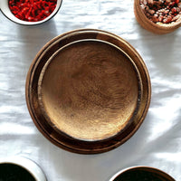 Set of 3 100% Mango Wood Round Brown Decorative Bowls - Cherish Home