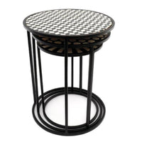 Set of 3 Round Nesting Aztec Side Tables - Cherish Home