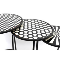 Set of 3 Round Nesting Aztec Side Tables - Cherish Home