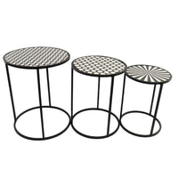 Set of 3 Round Nesting Aztec Side Tables - Cherish Home