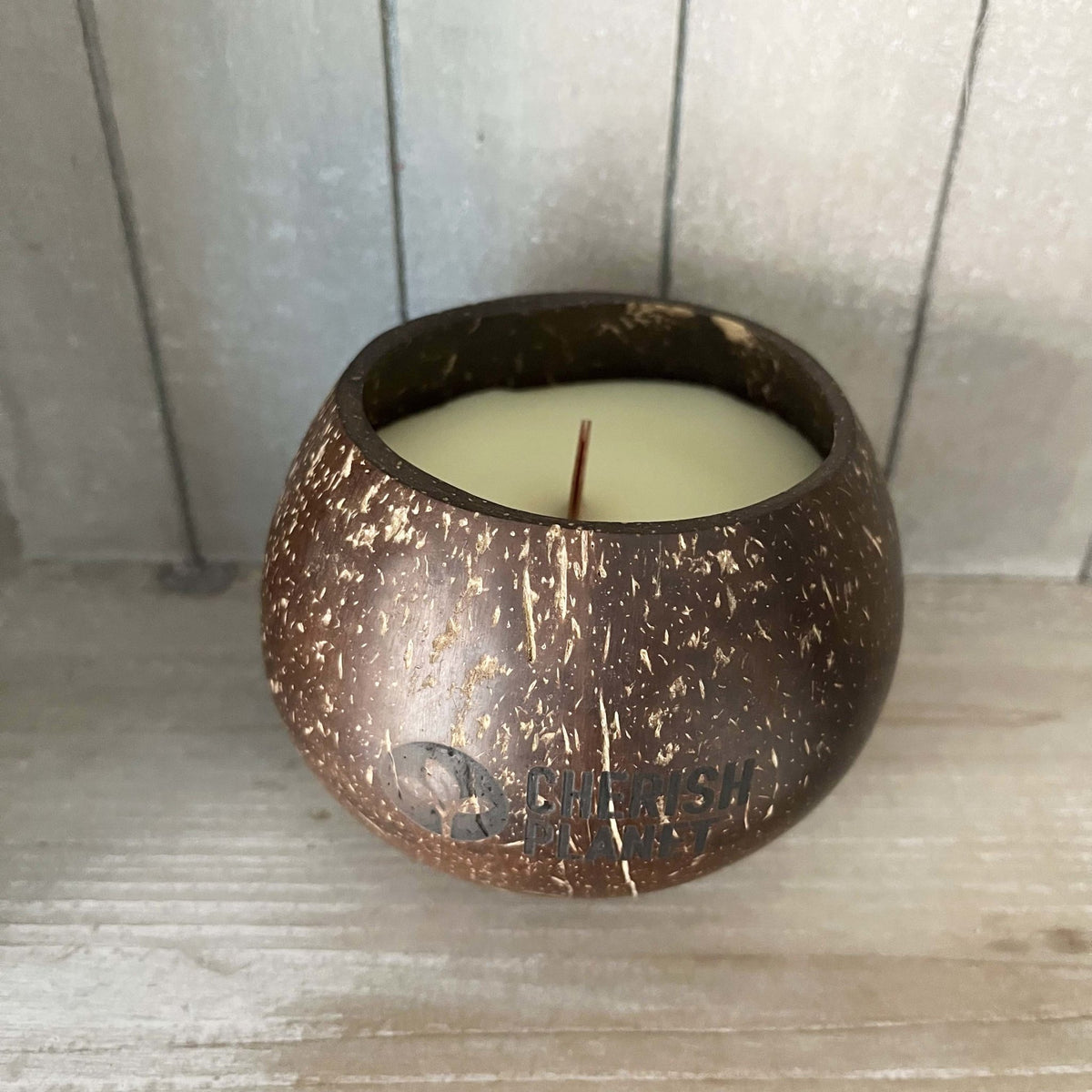 Soy Wax Real Coconut Shell Candle - Jasmine Scented - Cherish Home