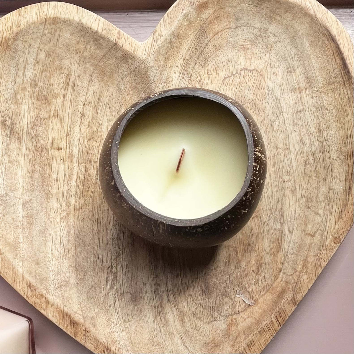 Soy Wax Real Coconut Shell Candle - Jasmine Scented - Cherish Home