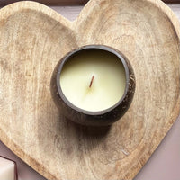 Soy Wax Real Coconut Shell Candle - Jasmine Scented - Cherish Home