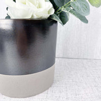 Terra Grey Metallic Style Planter Large close up