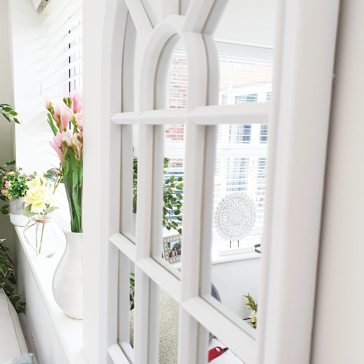Velit Window Style Wall Mirror - White