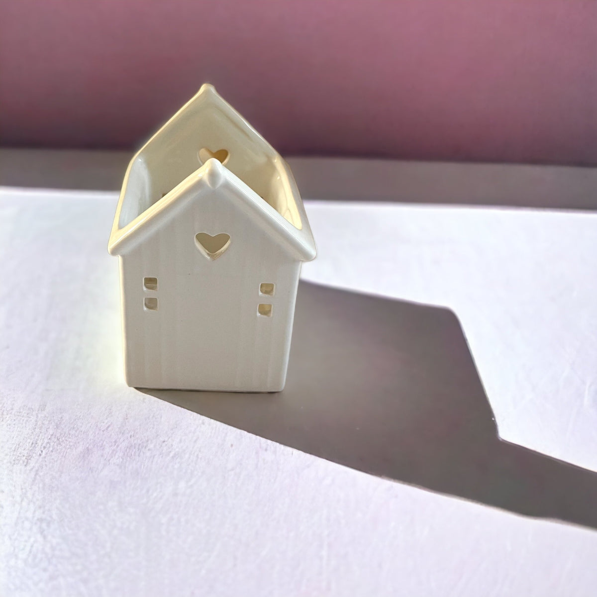 White Beach Hut Tea Light Holder - Cherish Home