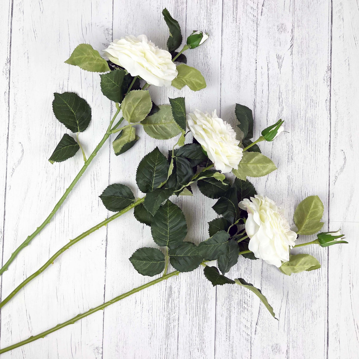 White Garden Rose Spray set of 3