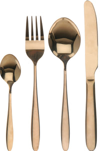 16 Piece Stainless Steel Cutlery Set Gold Bronze Dishwasher safe - Cherish Home