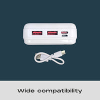 20,000mAh Power Bank – Ultra-High Capacity Portable Charger, High-Spec Charging Battery Pack Compatible with All Smartphones, Long-Lasting Power Bank for Travel & Daily Use (White) - Cherish Home