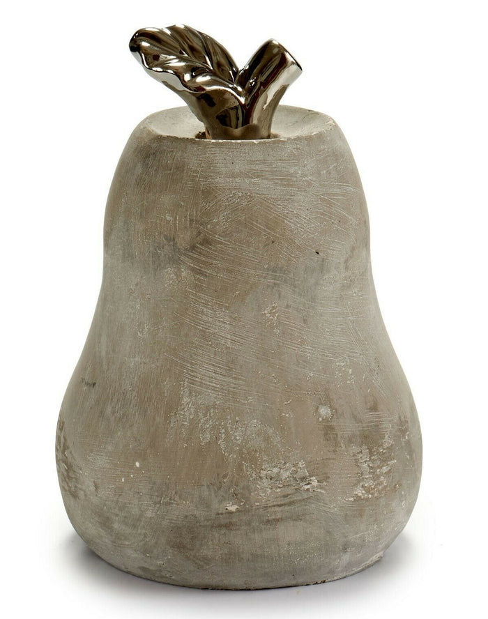 20.5cm Pear Shaped Ornament - Large Grey Cement Fruit Decoration Home DÃ©cor - Cherish Home