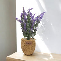 24cm Artificial Purple Lavender Plant In Resin Pot - Cherish Home