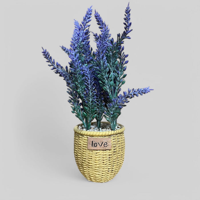 24cm Artificial Purple Lavender Plant In Resin Pot - Cherish Home