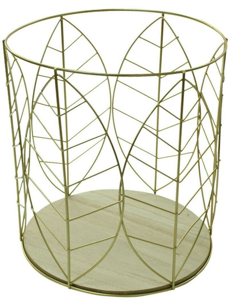 25.5cm Storage Basket Hema Metal Leaf Design Laundry Basket Magazine Stand - Cherish Home