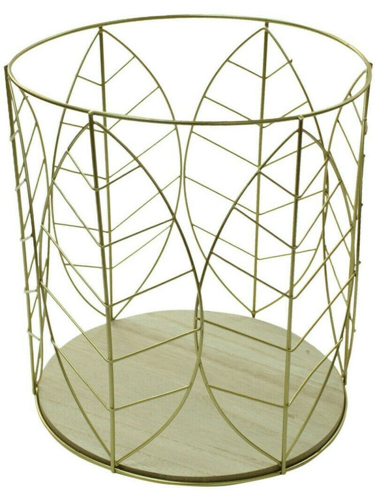 25.5cm Storage Basket Hema Metal Leaf Design Laundry Basket Magazine Stand - Cherish Home