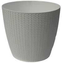 25cm Large Rattan Plant Pot Planter in White - Cherish Home