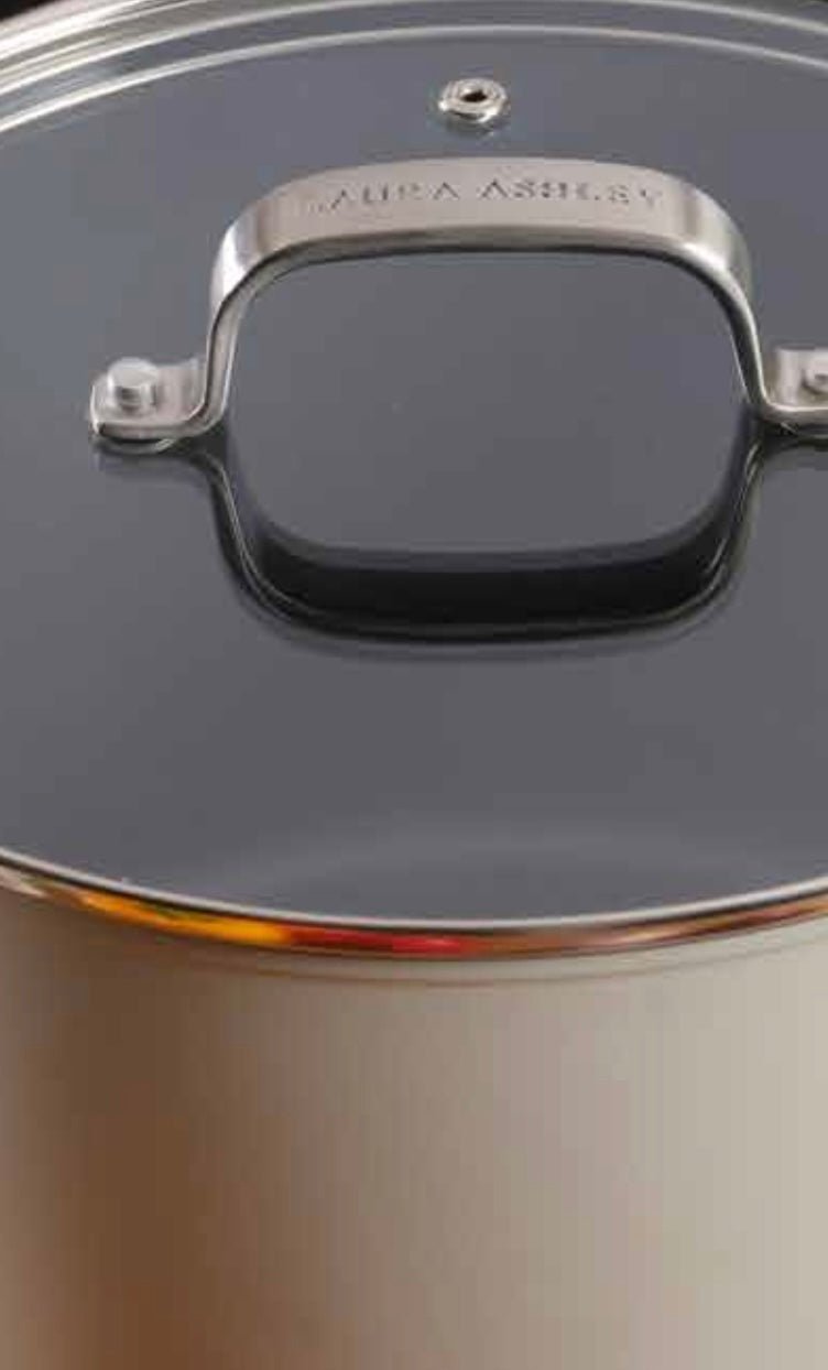 3 - Piece Laura Ashley Cookware Set of Cooking Pans Dark Dove Grey - Cherish Home