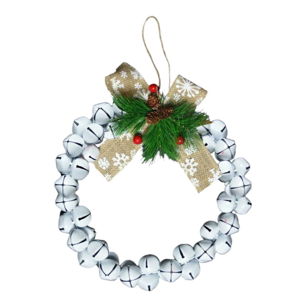 30cm Original Jingle Bell Wreath - White Wreath - Cherish Home