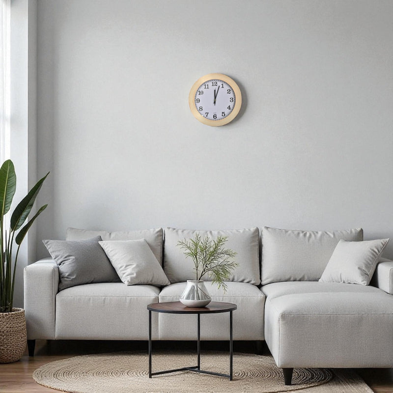 35cm Light Red Pattern Wall Clock Decorative & Easy - to - Read Large Round Design - Cherish Home