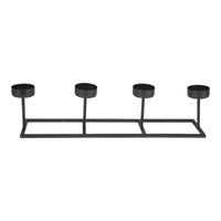 4 Tealight Candle Holder Black Metal Candelabra Candlestick Tea Light Holder - Cherish Home