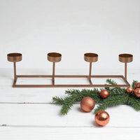 4 Tealight Candle Holder Gold Metal Candelabra Candlestick Tea Light Holder - Cherish Home