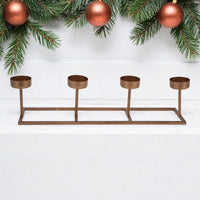 4 Tealight Candle Holder Gold Metal Candelabra Candlestick Tea Light Holder - Cherish Home