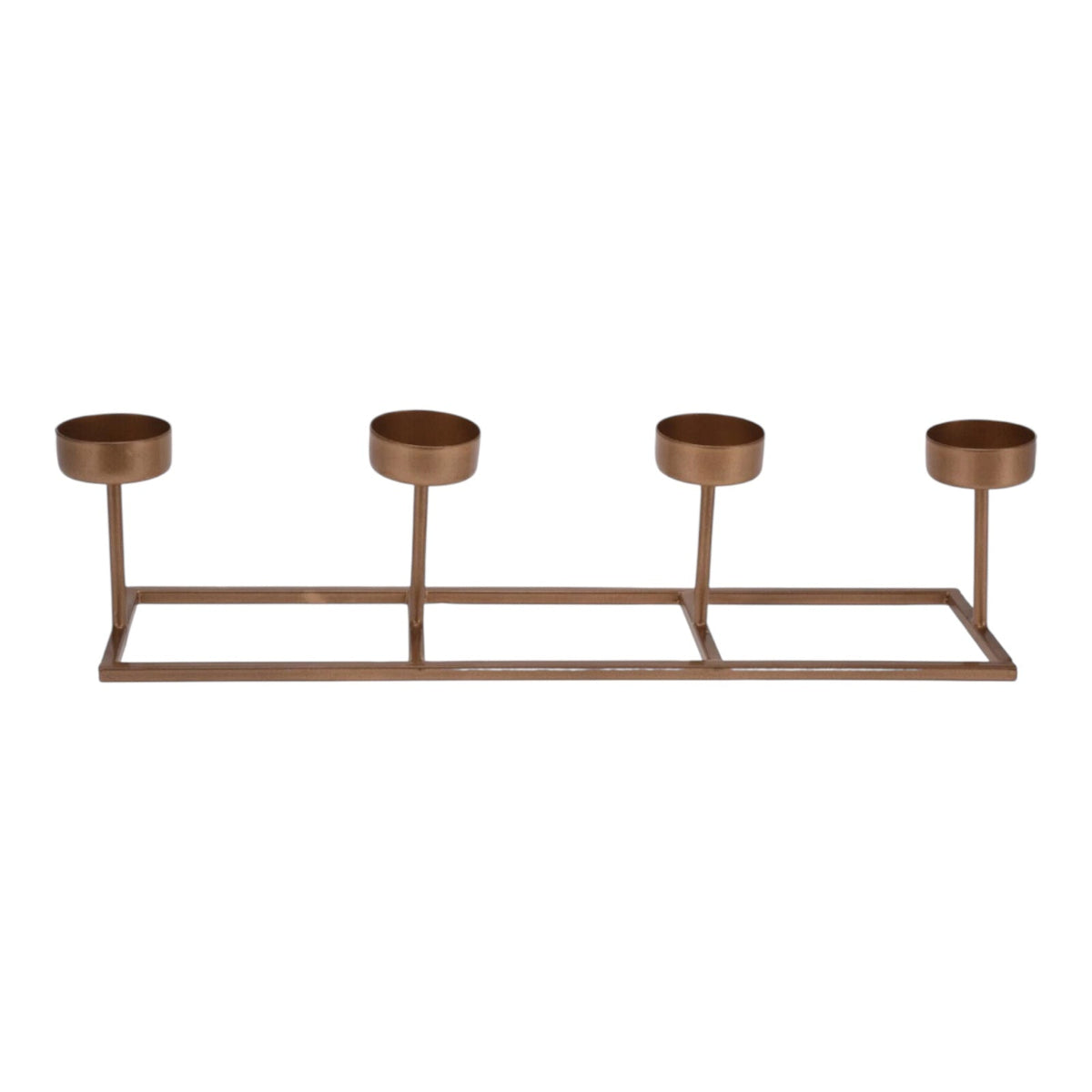 4 Tealight Candle Holder Gold Metal Candelabra Candlestick Tea Light Holder - Cherish Home