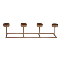 4 Tealight Candle Holder Gold Metal Candelabra Candlestick Tea Light Holder - Cherish Home