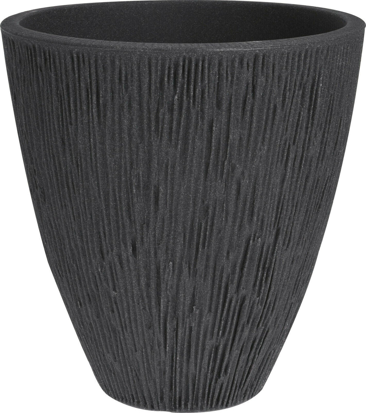 43cm Rippled Charcoal Grey Planter - Large Indoor/Outdoor Plant Pot - Cherish Home