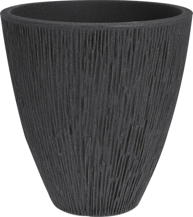 43cm Rippled Charcoal Grey Planter - Large Indoor/Outdoor Plant Pot - Cherish Home