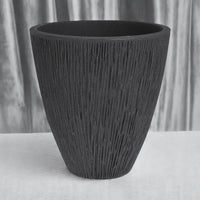 43cm Rippled Charcoal Grey Planter - Large Indoor/Outdoor Plant Pot - Cherish Home