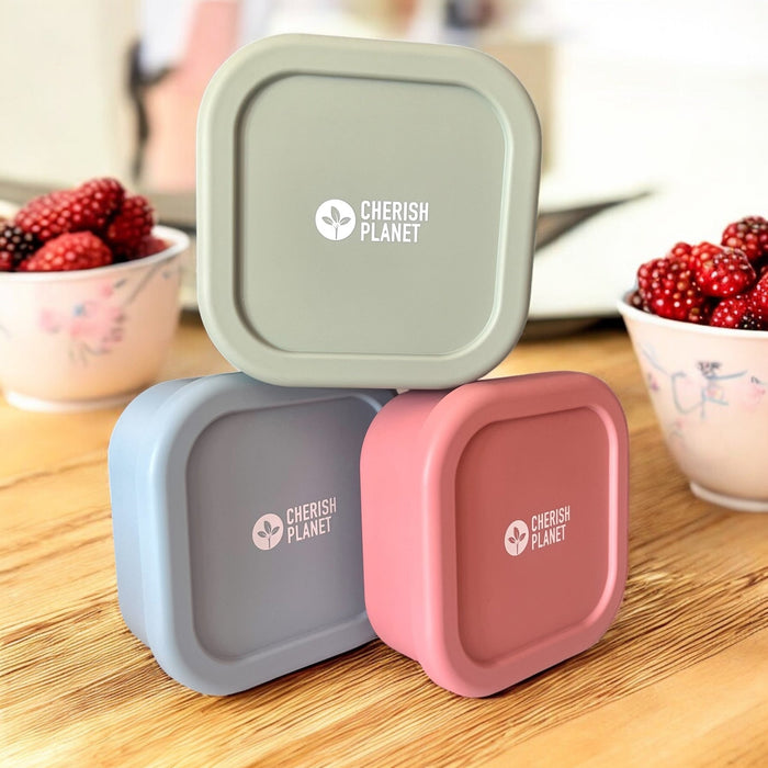 630ml Silicone Lunch Box, Reusable Food Container with Lid for Kids & Adults Pink, Blue, Green Options - Cherish Home