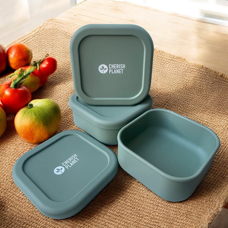 630ml Silicone Lunch Box, Reusable Food Container with Lid for Kids & Adults Pink, Blue, Green Options - Cherish Home