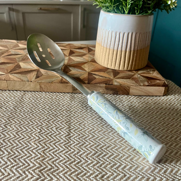 Laura Ashley Cookware Sage Parterre Slotted Spoon Utensil Kitchen Accessory