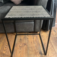 Set of 3 Square Nesting Aztec Side Tables